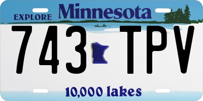 MN license plate 743TPV