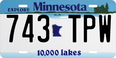 MN license plate 743TPW