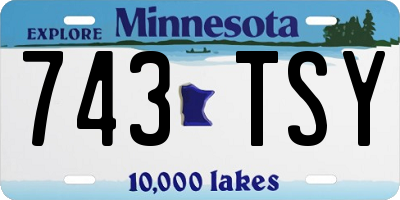 MN license plate 743TSY