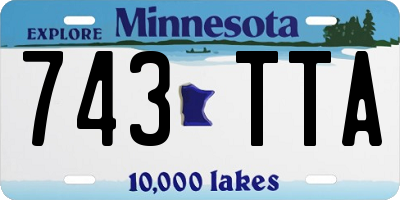 MN license plate 743TTA
