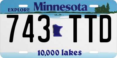 MN license plate 743TTD