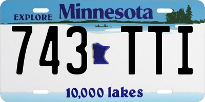 MN license plate 743TTI