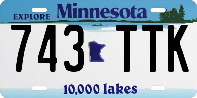 MN license plate 743TTK