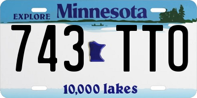 MN license plate 743TTO