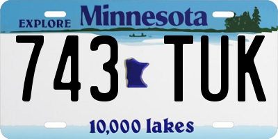 MN license plate 743TUK