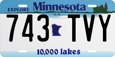 MN license plate 743TVY