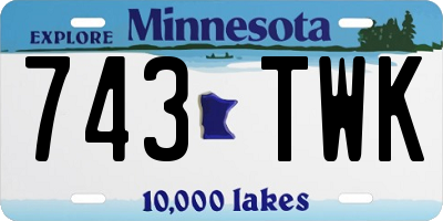 MN license plate 743TWK