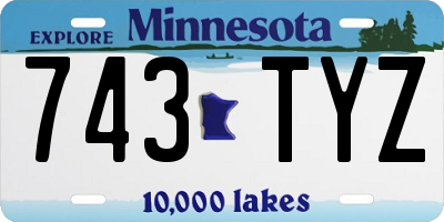 MN license plate 743TYZ
