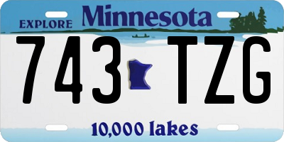 MN license plate 743TZG