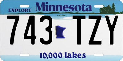 MN license plate 743TZY