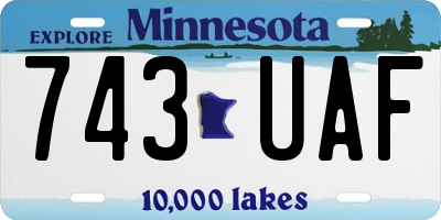 MN license plate 743UAF
