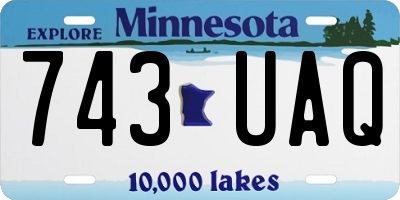MN license plate 743UAQ