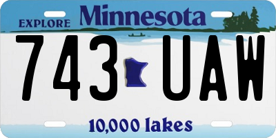 MN license plate 743UAW