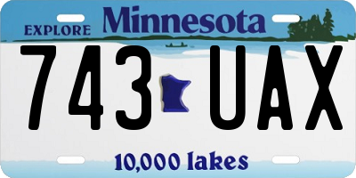MN license plate 743UAX
