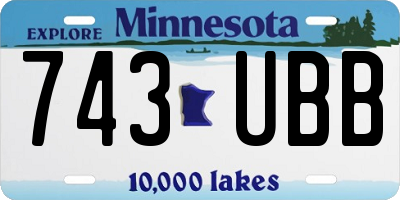 MN license plate 743UBB
