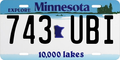 MN license plate 743UBI