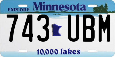 MN license plate 743UBM