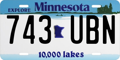 MN license plate 743UBN
