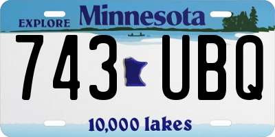 MN license plate 743UBQ