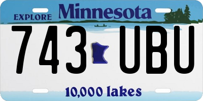MN license plate 743UBU
