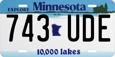 MN license plate 743UDE