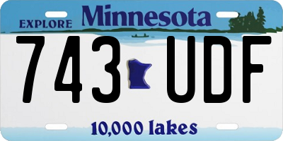 MN license plate 743UDF