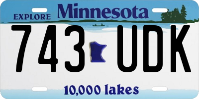 MN license plate 743UDK
