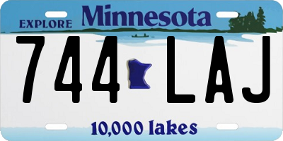 MN license plate 744LAJ