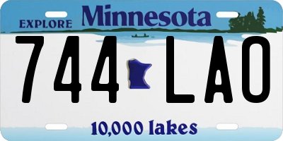 MN license plate 744LAO
