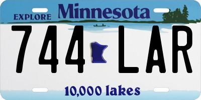 MN license plate 744LAR