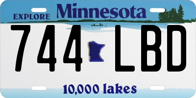 MN license plate 744LBD