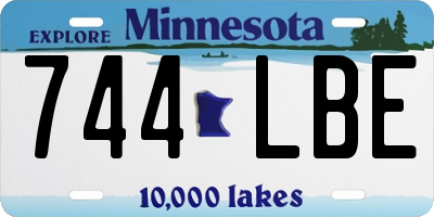 MN license plate 744LBE