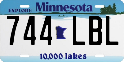 MN license plate 744LBL