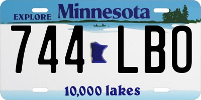 MN license plate 744LBO