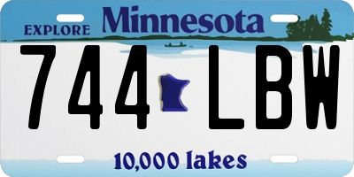 MN license plate 744LBW