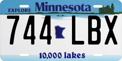 MN license plate 744LBX