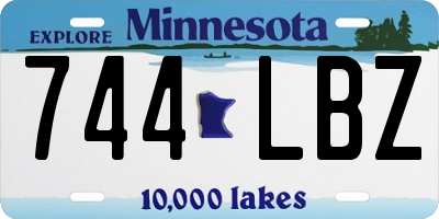 MN license plate 744LBZ