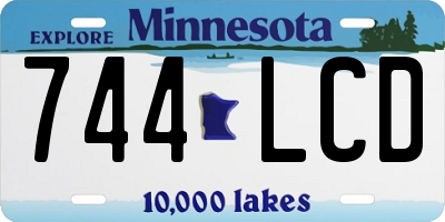 MN license plate 744LCD