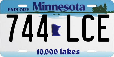 MN license plate 744LCE