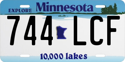 MN license plate 744LCF