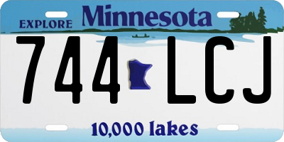 MN license plate 744LCJ