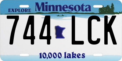 MN license plate 744LCK