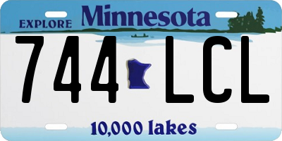 MN license plate 744LCL
