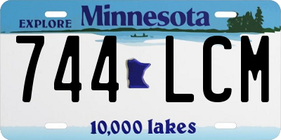 MN license plate 744LCM