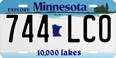 MN license plate 744LCO
