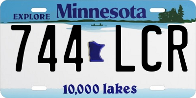 MN license plate 744LCR