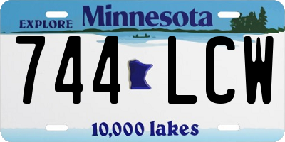MN license plate 744LCW