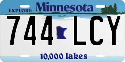 MN license plate 744LCY