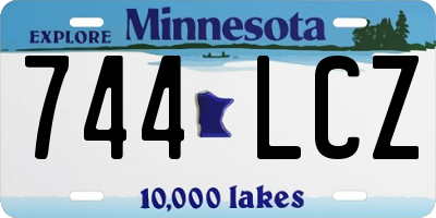 MN license plate 744LCZ