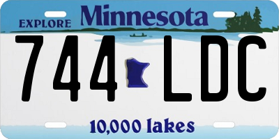 MN license plate 744LDC